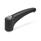 GN 602.1 Adjustable Hand Levers, Zinc Die Casting, Insert Stainless Steel, with Internal Thread / Reamed Hole Color: SW - Black, RAL 9005, textured finish