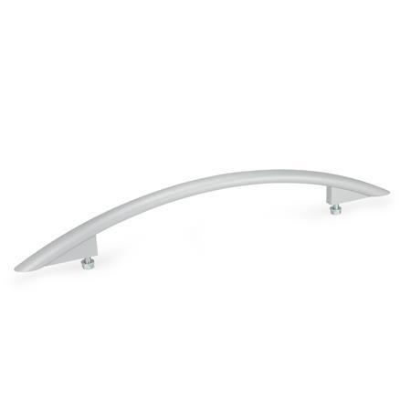GN 665 Arch Handles, Aluminum Finish: SR - Silver, RAL 9006, textured finish