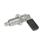 GN 721.5 Cam Action Indexing Plungers, Stainless Steel, without Locking Function, with 180° Limit Stop Type: LBK - Left-hand lock, with plastic cap, with lock nut