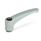 GN 602 Adjustable Hand Levers, Zinc Die Casting, Bushing Steel Color: SR - Silver, RAL 9006, textured finish