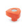GN 5339 Triangular Knobs, Plastic, Threaded Bushing Brass Color: OR - Orange, RAL 2004, shiny finish