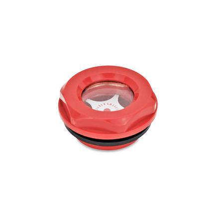 GN 543.2 Oil Sight Glasses, Plastic Type: A - with reflector
Colour: RT - Red