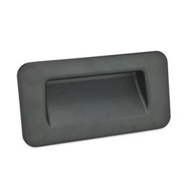GN 7330 Gripping Trays, Zinc Die Casting, Screw-In Type Type: C - Mounting from the back<br />Identification no.: 1 - Without Seal<br />Finish: SW - Black, RAL 9005, textured finish