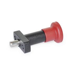GN 817.1 Indexing Plungers with Red Knob Type: B - Without rest position<br />Color: RT - Red, RAL 3000