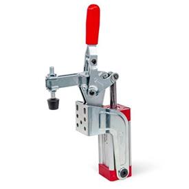 GN 862.1 Toggle Clamps, Pneumatic, with Additional Manual Operation Type: CPVS - Forked clamping arm, with two flanged washers and clamping screw GN 708.1