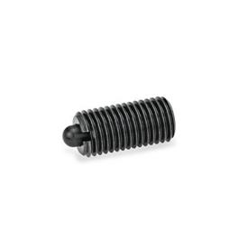 GN 616 Spring Plungers, Housing Steel, Bolt Steel / Plastic Type: S - Bolt steel, with standard spring load