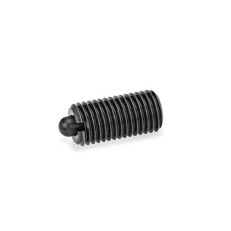 Spring Plungers GN 616: Steel, Bolt Steel / Plastic