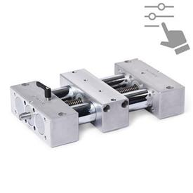GN 6910 Precision Double Tube Linear Actuators, Steel / Stainless Steel, with One Single Slider, Configurable 