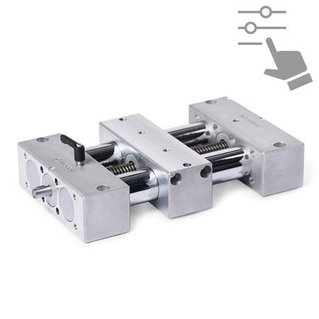 GN 6910 Precision Double Tube Linear Actuators, Steel / Stainless Steel, with One Single Slider, Configurable 