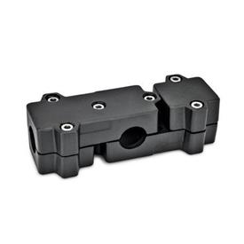 GN 195 T-Angle Connector Clamps, Aluminum d<sub>1</sub> / s: B - Bore<br />Finish: SW - Black, RAL 9005, textured finish