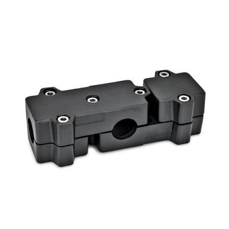 GN 195 T-Angle Connector Clamps, Aluminum d<sub>1</sub> / s: B - Bore
Finish: SW - Black, RAL 9005, textured finish