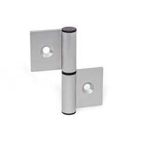 GN 2294 Hinges, Detachable, for Aluminum Profiles / Panel Elements Type: A - Exterior hinge wings<br />Identification no.: C - With countersunk holes<br />l<sub>2</sub>: 82