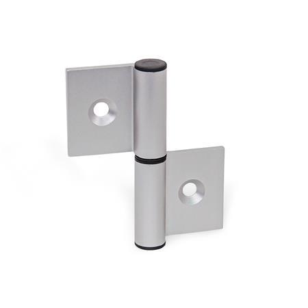 GN 2294 Hinges, Detachable, for Aluminum Profiles / Panel Elements Type: A - Exterior hinge wings
Coding: C - With countersunk holes
l<sub>2</sub>: 82