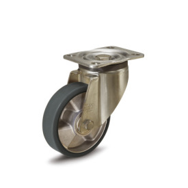 GN 22885 Medium Duty Casters, Wheel Tread Polyurethane, Wheel Core Aluminum, Medium Version Bearing type: K - Ball bearing<br />Type (bracket): L - Swivel bracket with mounting plate<br />Coding: M - Medium version<br />Material (bracket): STE - Steel sheet metal