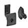 GN 115.5 Latches  for Snap-In Mounting Type: VDE - With double bit
Finish: SW - Black, RAL 9005, textured finish
Identification no.: 2 - Lock housing with stop, rectangular with handle