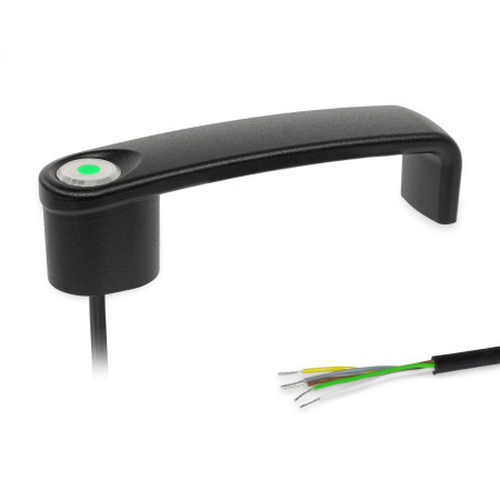 Bügelgriffe GN 422: Zink-Druckguss, mit elektrischer Schaltfunktion / mit Leuchtmelder, mit einem Funktionselement