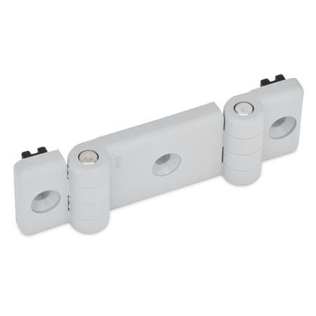 GN 159.1 Double Hinges for Profile Systems, Plastic Farbe: LG - Gray, matte finish