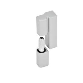 GN 161.2 Hinges, Zinc Die Casting, Detachable Color: SR - Silver, RAL 9006, textured finish<br />Type: L - Fixed bearing (pin) left