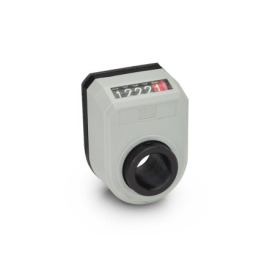 GN 953 Indicateurs de position, abre creux acier, 5 chiffres, indication numérique, mécanisme de compteur Position d’affichage: AN - sur le chanfrein, ci-dessus<br />Couleur: GR - gris, RAL 7035, brillant