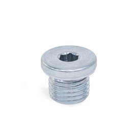 DIN 908 Threaded Plugs, Steel / Stainless Steel, with Collar and Internal Hex Material: ST - Steel<br />Type: AA - With sealing ring in aluminum