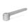 GN 126.1 Flat Adjustable Tension Levers, zinc Die Casting, Insert Stainless Steel, with Internal Thread Color: SR - Silver, RAL 9006, textured finish