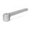 GN 126.1 Flat Adjustable Tension Levers, Zinc Die Casting, Bushing Stainless Steel Color: SR - Silver, RAL 9006, textured finish