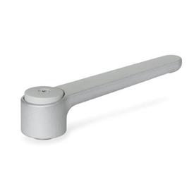 GN 126.1 Flat Adjustable Tension Levers, Zinc Die Casting, Bushing Stainless Steel Color: SR - Silver, RAL 9006, textured finish