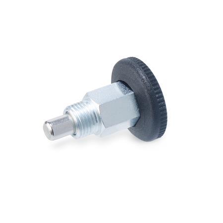Mini Pistoncini Di Posizionamento A Molla In Acciaio INOX GN 822.7 Mini Pistoncini Di Posizionamento A Molla In Acciaio Inox Senza Posizione Di Arresto Con Manopola In Acciaio Inox