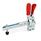GN 810.4 Toggle Clamps, Steel, Operating Lever Vertical, with Lock Mechanism, with Vertical Mounting Base, with Extended Clamping Arm Type: VLC - Clamping arm extended, with slotted hole, two flanged washers and clamping screw GN 708.1