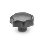 Boutons étoile, fonte/aluminium, sans alésage