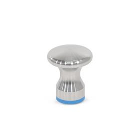 GN 75.6 Mushroom Shaped Knobs, Stainless Steel Knobs, Hygienic Design Type: D - With internal thread<br />Finish: MT - Matte finish (Ra < 0.8 µm)<br />Material (Sealing ring): E - EPDM