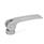 GN 927.7 Stainless Steel Clamping Levers with Eccentrical Cam with Internal Thread Type: B - Stainless steel contact plate without setting nut