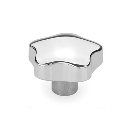 GN 5336 Sterngriffe, Aluminium Form: E - mit Gewinde-Sackloch
Oberfläche: PL - poliert