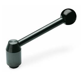 GN 312 Safety Tension Levers, Steel, Steel, with Internal Thread, Push to Engage Type: E - Angled lever