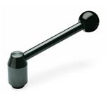 Safety Tension Levers, Steel, Steel, with Internal Thread, Push to Engage