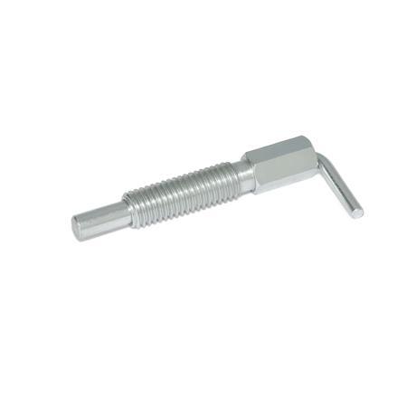 GN 7017 Indexing Plungers, Steel Type: B - Without rest position, without lock nut
Material: ST - Steel
