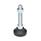 GN 343.4 Pieds de machine, pied en plastique, goujon fileté en acier Type: G - avec sous-couche en caoutchouc