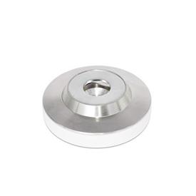GN 6311.5 Foot Plates, for Grub Screws DIN 6332, Stainless Steel Type: G - With plastic cap, gliding
