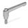 GN 300.5 Palancas de apriete ajustables, acero inoxidable, granallado mate, con espárrago roscado Tipo: AS - con hexágono externo