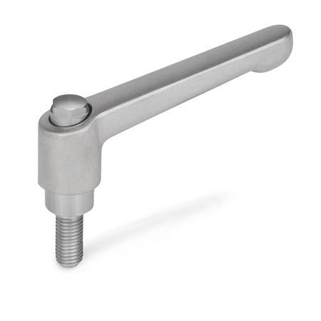 Griffl/änge: 108mm Verstellbare Klemmhebel mit Gewindeschraube kunststoffbeschichtet 1 St/ück Ganter Normelemente Schraube Stahl br/üniert GN 300-108-M12-32-SW Griff Zink-Druckguss schwarz