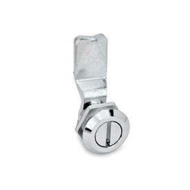 GN 115 Latches, Operation with Socket Keys, Housing Collar Chrome Plated Type: SCH - With slot