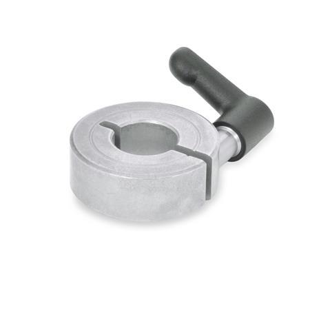 GN 706.4 Semi-Split Shaft Collars, Stainless Steel, with Adjustable Hand Lever 