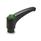 GN 603 Maniglie a ripresa, plastica, boccola filettata in ottone, con pulsante di sblocco Colore (pulsante di sblocco): DGN - verde, RAL 6017, finitura lucida