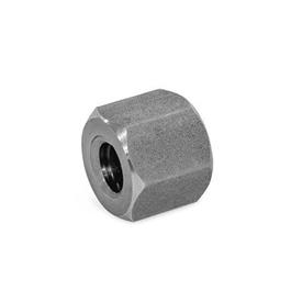GN 103.2 Trapezoidal Lead Nuts, Steel / Stainless Steel, Single-start, with Hex Material: ST - Steel