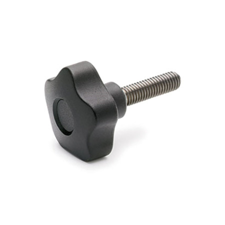 Volantini di serraggio a stella con perno filettato GN 5337.7: Plastica, perno filettato acciaio INOX