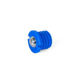 GN 616.2 Spring Plungers, Steel / Stainless Steel / Plastic, with Collar, with Ball, with Front Slot Type: KU - Housing plastic, ball stainless steel