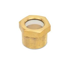 GN 743.7 Oil Sight Glasses with Conical Thread, Brass Type: B - Without reflector