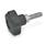 GN 5337.3 Pomos en estrella de seguridad, plástico, espárrago roscado acero / acero Inoxidable, enclava por presión Material: NI - Acero inoxidable