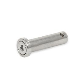 GN 2342 Stainless Steel Assembly Pins Type: B - With plain washer<br />Identification no.: 2 - With cross hole for spring cotter pin GN 1024