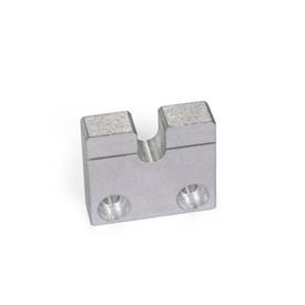 GN 828 Bearing Blocks, for Adjusting Screws GN 827, Aluminum Type: UB - with groove, mounting from the front